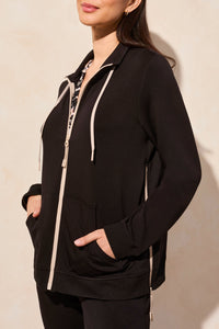 Black Techno Fabric Full Zip
