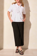 Load image into Gallery viewer, White Cotton Short Sleeve Funnel Neck
