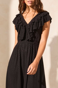 Swiss Dot Open Back Maxi Dress