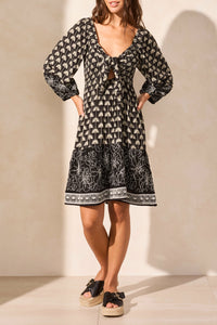 Black Wear 2 Ways Embroidered Dress
