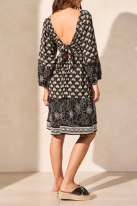 Black Wear 2 Ways Embroidered Dress