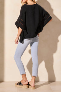Black Gauze Kaftan Blouse
