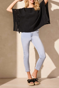 Black Gauze Kaftan Blouse