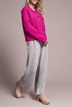 Load image into Gallery viewer, Pink Flambe Double Knit Collared Cardigan

