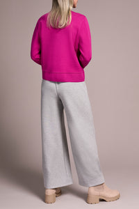 Pink Flambe Double Knit Collared Cardigan
