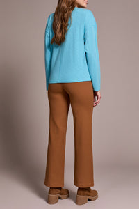 Mist Blue V-Neck Flatlock Long Sleeve