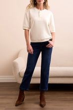 Load image into Gallery viewer, Cream Short Sleeve Henley

