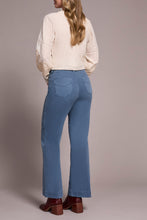 Load image into Gallery viewer, Slate Blue Comfort Stretch Fly Front Wide Leg Pant
