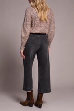 Load image into Gallery viewer, Black Mist Sophia Button Front Wide Crop Jean
