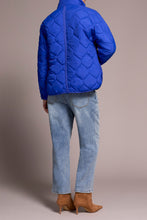 Load image into Gallery viewer, Lapis Blue Quilted Zip Front Jacket
