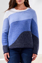 Load image into Gallery viewer, Lapis Blue Printed Jacquard Sweater
