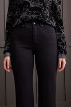 Load image into Gallery viewer, Black Comfort Stretch Fly Front Wide Leg Pant
