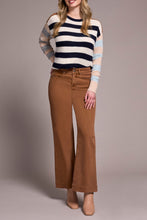 Load image into Gallery viewer, Walnut Comfort Stretch Fly Front Wide Leg Pant
