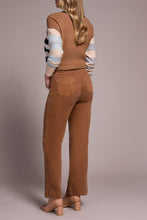 Load image into Gallery viewer, Walnut Comfort Stretch Fly Front Wide Leg Pant
