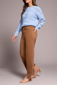 Walnut High Rise Fly Front Palazzo Pant