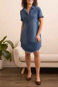 Blue Bliss Pop Over Shirt Dress