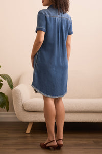 Blue Bliss Pop Over Shirt Dress
