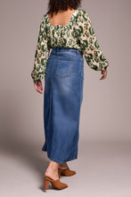 Load image into Gallery viewer, Blue Bliss Flowy Long Denim Skirt
