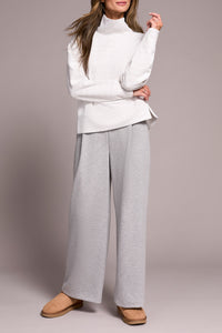 TF- Heather Frost Grey Funnel Neck Sweater
