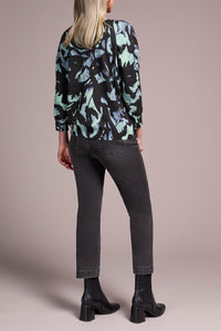Mint Printed 3/4 Sleeve Knit Sweater