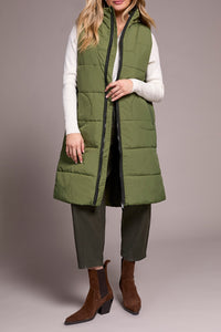 Chive Long Puffer Vest