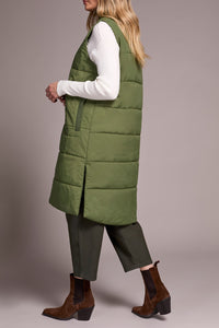 Chive Long Puffer Vest