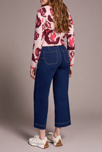 Load image into Gallery viewer, Deep Water Sophia Button Front Wide Crop Jean
