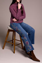 Load image into Gallery viewer, Passion Plum Cable Knit Cotton Mock Neck Sweater
