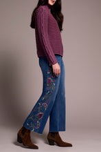 Load image into Gallery viewer, Passion Plum Cable Knit Cotton Mock Neck Sweater
