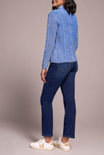 Load image into Gallery viewer, Ultra Blue Cable Knit Cotton Mock Neck Sweater
