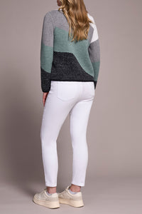 Silver Pine Printed Jacquard Sweater