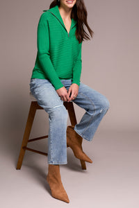 Field Green Knit 1/4 Zip Sweater