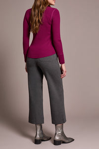 H. Plum Wine Waffle Henley Long Sleeve