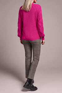 Pink Flambe Knit Mock Neck Sweater