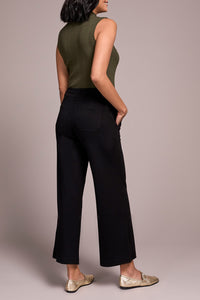 Black Pork Chop Pocket Pull On Pant With Drawstring