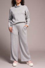 Load image into Gallery viewer, Light Grey Pull On Wide Leg Travel Pant With Front Pleat
