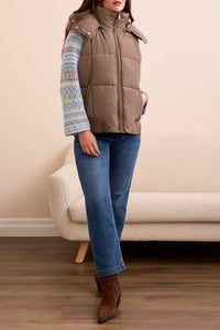 Fossil Quilted Vest With Removable Hood