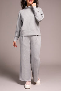 Light Grey Travel Mock Neck Sweater