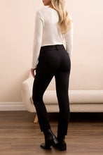 Load image into Gallery viewer, Black Straight Ponte Pull On Pant With Pockets
