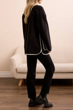 Load image into Gallery viewer, Black Whipstitch Jacket With Detachable Scarf

