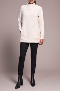 Sandstone Mock Neck Tunic With Invisible Pockets