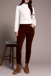 Dark Anise Pull On Audrey Micro Corduroy Pant