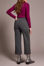 Load image into Gallery viewer, Charcoal Pocket Front Ponte Crop Wide Leg Pant
