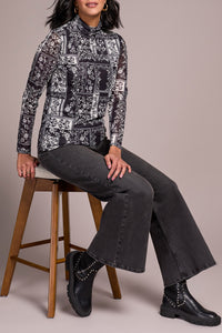B&W Mesh Turtleneck