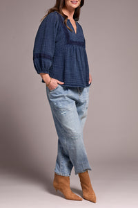 Nightfall Gauze Popover Blouse