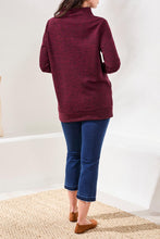 Load image into Gallery viewer, TF- Wine Mock Neck Tunic With Invisible Pockets
