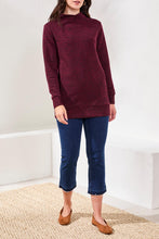 Load image into Gallery viewer, TF- Wine Mock Neck Tunic With Invisible Pockets
