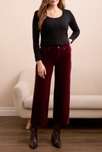 Load image into Gallery viewer, Wine Wide Leg Ankle Pant
