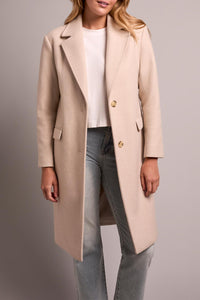 Oatmeal Trench Coat With Fooler Hoodie