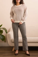 Load image into Gallery viewer, Almond Latte Crew Neck Sweater With Side Slits
